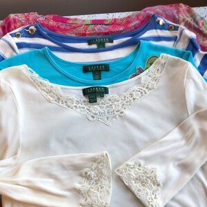 Lot of 4 cotton Ralph Lauren tops shirts in large